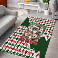 Funny Santa Claus Says Six Seven Area Rug Christmas Houndstooth Pattern - Wonder Print Shop