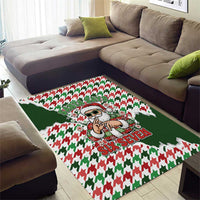 Funny Santa Claus Says Six Seven Area Rug Christmas Houndstooth Pattern - Wonder Print Shop