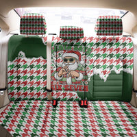 Funny Santa Claus Says Six Seven Back Car Seat Cover Christmas Houndstooth Pattern - Wonder Print Shop
