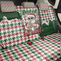 Funny Santa Claus Says Six Seven Back Car Seat Cover Christmas Houndstooth Pattern - Wonder Print Shop