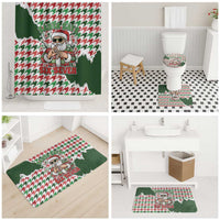 Funny Santa Claus Says Six Seven Bathroom Set Christmas Houndstooth Pattern - Wonder Print Shop