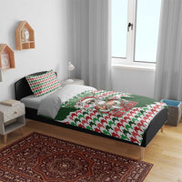 Funny Santa Claus Says Six Seven Bedding Set Christmas Houndstooth Pattern - Wonder Print Shop