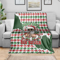 Funny Santa Claus Says Six Seven Blanket Christmas Houndstooth Pattern - Wonder Print Shop