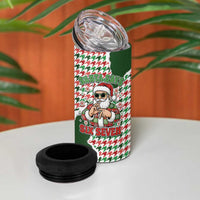 Funny Santa Claus Says Six Seven 4 in 1 Can Cooler Tumbler Christmas Houndstooth Pattern - Wonder Print Shop