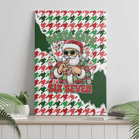 Funny Santa Claus Says Six Seven Canvas Wall Art Christmas Houndstooth Pattern - Wonder Print Shop