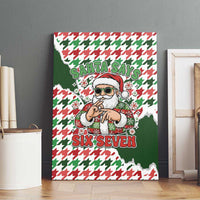 Funny Santa Claus Says Six Seven Canvas Wall Art Christmas Houndstooth Pattern - Wonder Print Shop