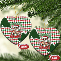 Funny Santa Claus Says Six Seven Ceramic Ornament Christmas Houndstooth Pattern - Wonder Print Shop