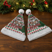 Funny Santa Claus Says Six Seven Christmas Santa Hat Christmas Houndstooth Pattern - Wonder Print Shop