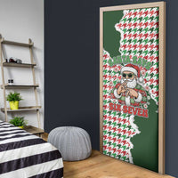 Funny Santa Claus Says Six Seven Door Cover Christmas Houndstooth Pattern - Wonder Print Shop