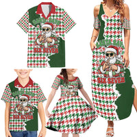 Funny Santa Claus Says Six Seven Family Matching Summer Maxi Dress and Hawaiian Shirt Christmas Houndstooth Pattern - Wonder Print Shop
