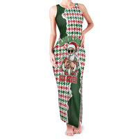 Funny Santa Claus Says Six Seven Family Matching Tank Maxi Dress and Hawaiian Shirt Christmas Houndstooth Pattern - Wonder Print Shop