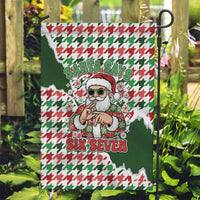 Funny Santa Claus Says Six Seven Garden Flag Christmas Houndstooth Pattern - Wonder Print Shop