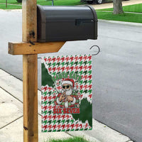 Funny Santa Claus Says Six Seven Garden Flag Christmas Houndstooth Pattern - Wonder Print Shop