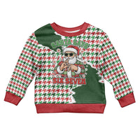 Funny Santa Claus Says Six Seven Kid Ugly Christmas Sweater Christmas Houndstooth Pattern - Wonder Print Shop