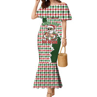 Funny Santa Claus Says Six Seven Mermaid Dress Christmas Houndstooth Pattern - Wonder Print Shop