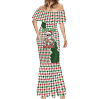 Funny Santa Claus Says Six Seven Mermaid Dress Christmas Houndstooth Pattern - Wonder Print Shop