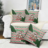 Funny Santa Claus Says Six Seven Pillow Cover Christmas Houndstooth Pattern - Wonder Print Shop