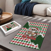 Funny Santa Claus Says Six Seven Puzzle Christmas Houndstooth Pattern - Wonder Print Shop