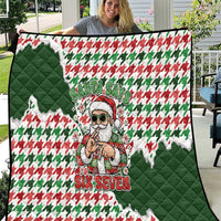 Funny Santa Claus Says Six Seven Quilt Christmas Houndstooth Pattern - Wonder Print Shop