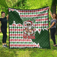 Funny Santa Claus Says Six Seven Quilt Christmas Houndstooth Pattern - Wonder Print Shop