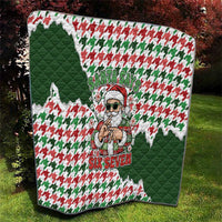 Funny Santa Claus Says Six Seven Quilt Christmas Houndstooth Pattern - Wonder Print Shop
