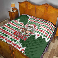 Funny Santa Claus Says Six Seven Quilt Christmas Houndstooth Pattern - Wonder Print Shop