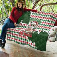 Funny Santa Claus Says Six Seven Quilt Christmas Houndstooth Pattern - Wonder Print Shop