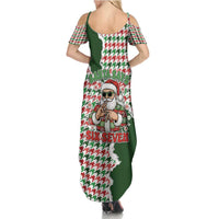 Funny Santa Claus Says Six Seven Summer Maxi Dress Christmas Houndstooth Pattern - Wonder Print Shop
