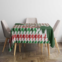 Funny Santa Claus Says Six Seven Tablecloth Christmas Houndstooth Pattern - Wonder Print Shop