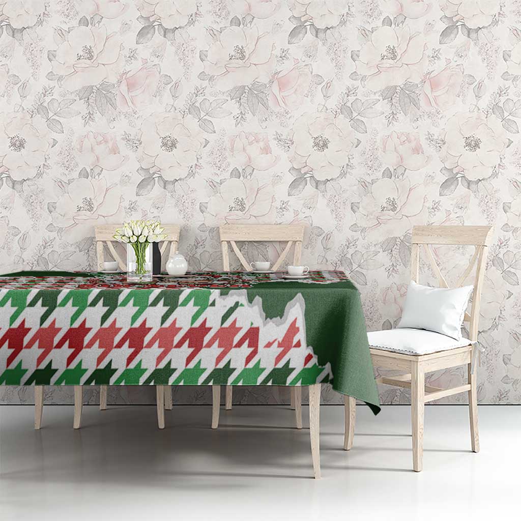 Funny Santa Claus Says Six Seven Tablecloth Christmas Houndstooth Pattern - Wonder Print Shop