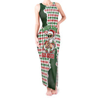 Funny Santa Claus Says Six Seven Tank Maxi Dress Christmas Houndstooth Pattern - Wonder Print Shop