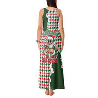 Funny Santa Claus Says Six Seven Tank Maxi Dress Christmas Houndstooth Pattern - Wonder Print Shop