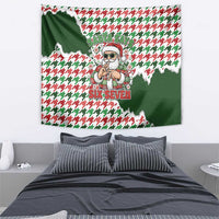 Funny Santa Claus Says Six Seven Tapestry Christmas Houndstooth Pattern - Wonder Print Shop