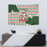 Funny Santa Claus Says Six Seven Tapestry Christmas Houndstooth Pattern - Wonder Print Shop