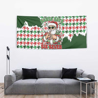 Funny Santa Claus Says Six Seven Tapestry Christmas Houndstooth Pattern - Wonder Print Shop