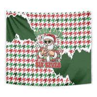 Funny Santa Claus Says Six Seven Tapestry Christmas Houndstooth Pattern - Wonder Print Shop