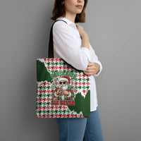 Funny Santa Claus Says Six Seven Tote Bag Christmas Houndstooth Pattern - Wonder Print Shop