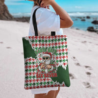 Funny Santa Claus Says Six Seven Tote Bag Christmas Houndstooth Pattern - Wonder Print Shop