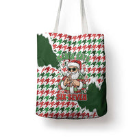 Funny Santa Claus Says Six Seven Tote Bag Christmas Houndstooth Pattern - Wonder Print Shop