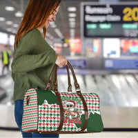 Funny Santa Claus Says Six Seven Travel Bag Christmas Houndstooth Pattern - Wonder Print Shop