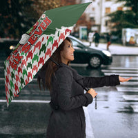 Funny Santa Claus Says Six Seven Umbrella Christmas Houndstooth Pattern - Wonder Print Shop