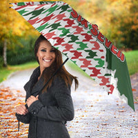 Funny Santa Claus Says Six Seven Umbrella Christmas Houndstooth Pattern - Wonder Print Shop