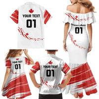 Custom Canada Hockey Family Matching Mermaid Dress and Hawaiian Shirt Canada Owns Hockey - Wonder Print Shop