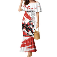 Custom Canada Hockey Family Matching Mermaid Dress and Hawaiian Shirt Canada Owns Hockey - Wonder Print Shop