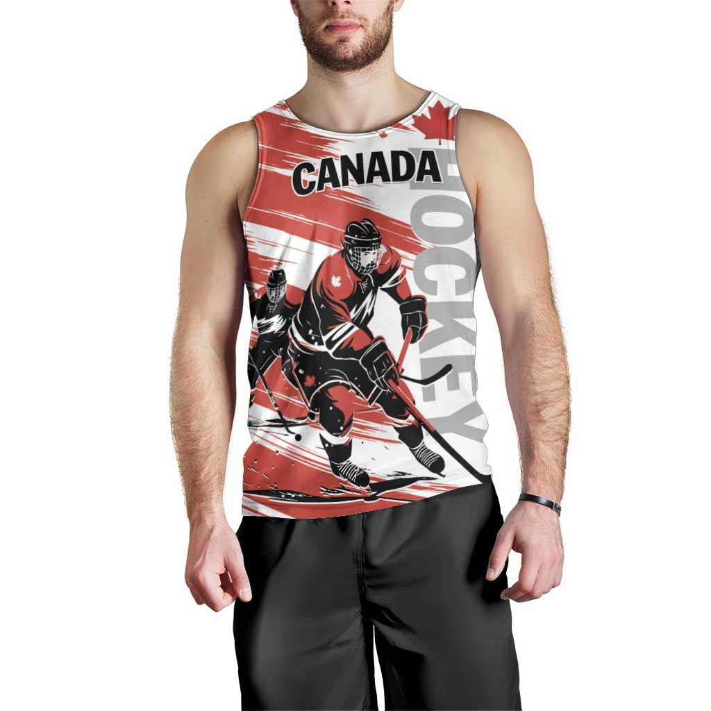 Custom Canada Hockey Men Tank Top Canada Owns Hockey - Wonder Print Shop