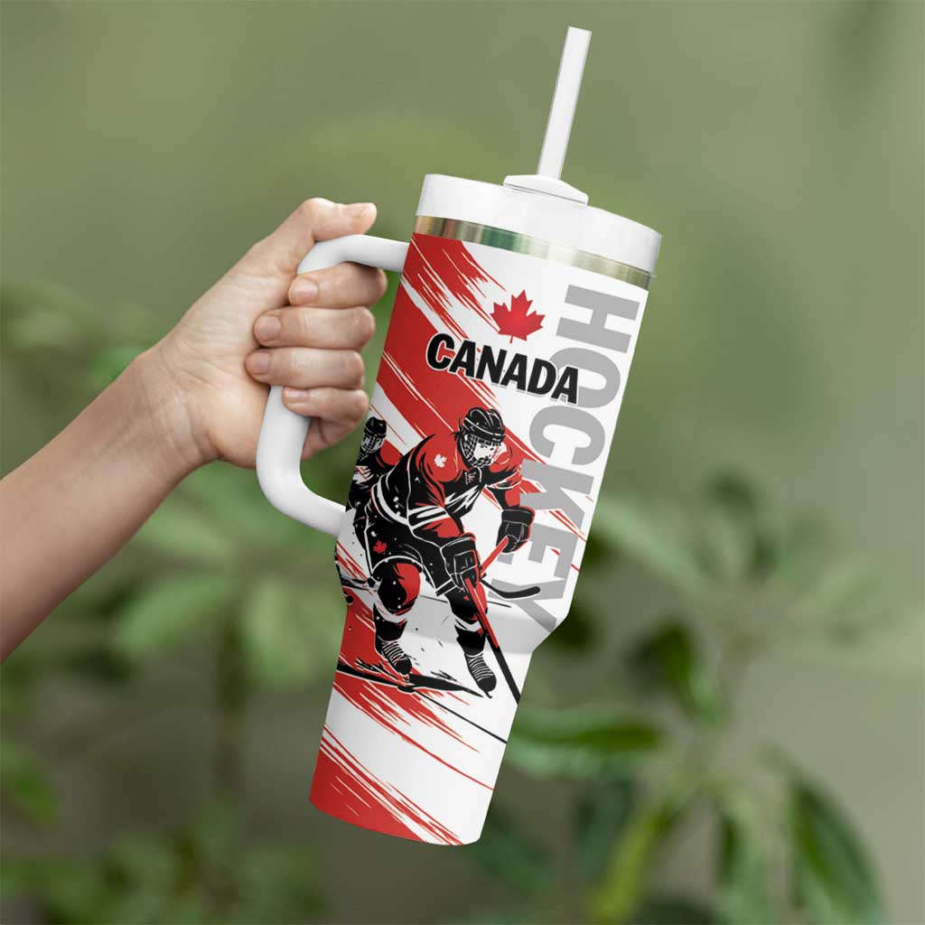 Custom Canada Hockey Tumbler With Handle Canada Owns Hockey - Wonder Print Shop