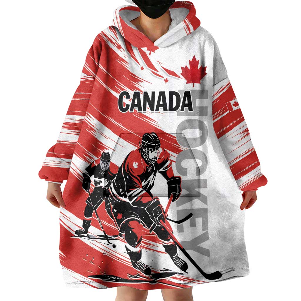 Custom Canada Hockey Wearable Blanket Hoodie Canada Owns Hockey - Wonder Print Shop