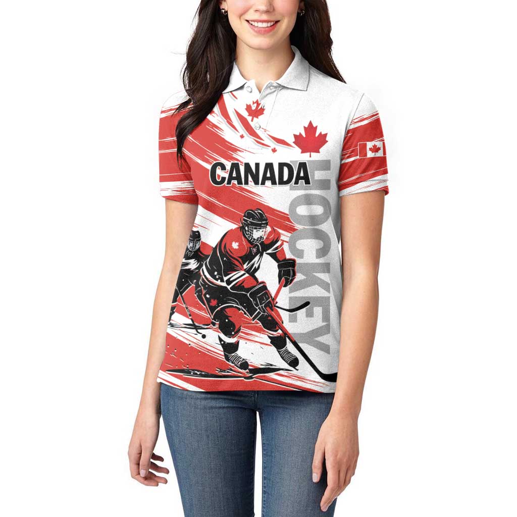 Custom Canada Hockey Women Polo Shirt Canada Owns Hockey - Wonder Print Shop