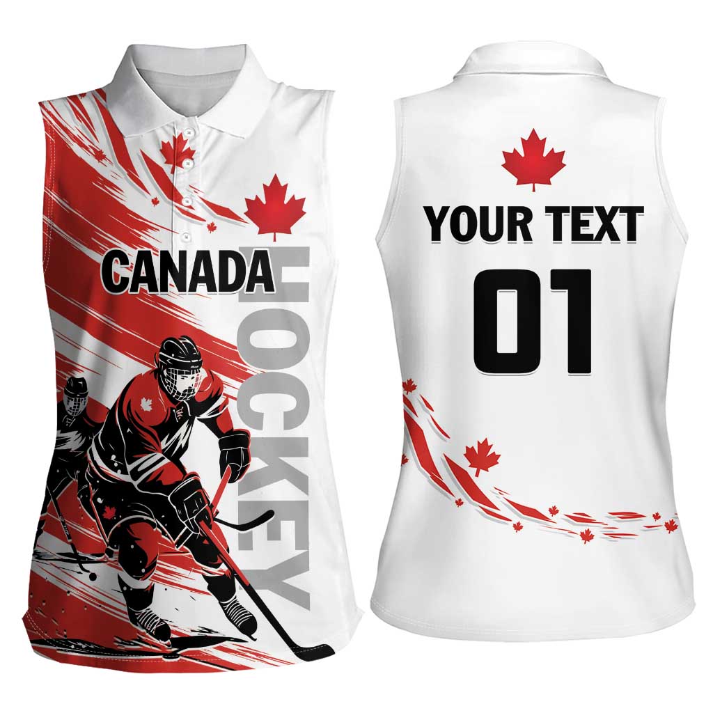 Custom Canada Hockey Women Sleeveless Polo Shirt Canada Owns Hockey - Wonder Print Shop