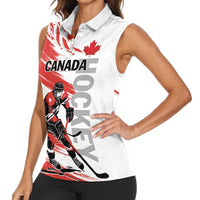 Custom Canada Hockey Women Sleeveless Polo Shirt Canada Owns Hockey - Wonder Print Shop